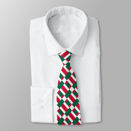 Cravate d'impression rouge blanc et vert (Attaché)