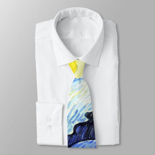 Cravate d'impressionisme de Van Gogh de nuit (Attaché)