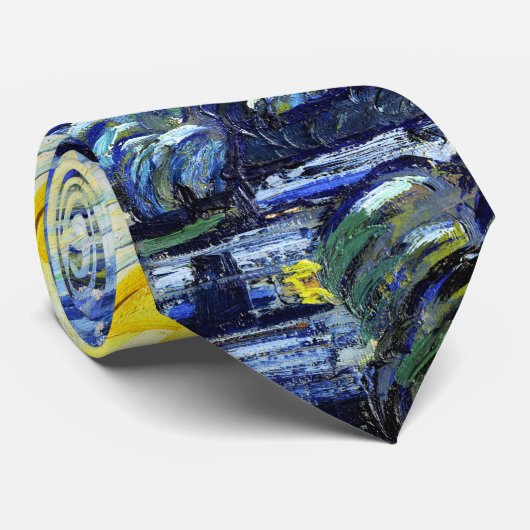 Cravate d'impressionisme de Van Gogh de nuit (Roulé)