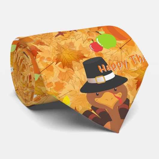 Cravate dinde bon thanksgiving (Roulé)