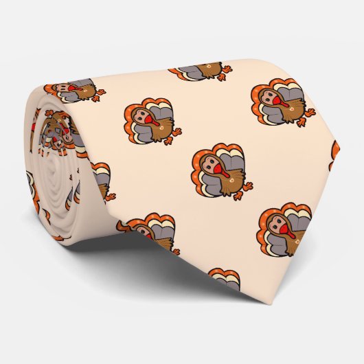 Cravate Dinde de Thanksgiving (Roulé)