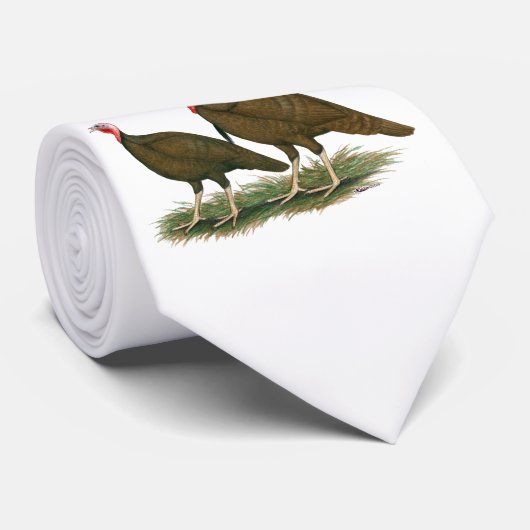 Cravate Dindons : Chocolat (Roulé)