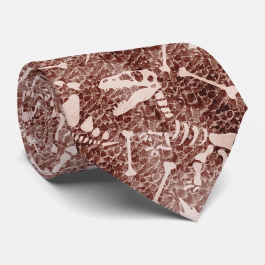 Cravate Dino Dig brown (Roulé)