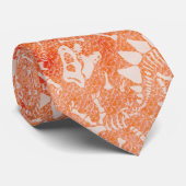 Cravate Dino Dig orange  (Roulé)