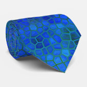 Cravate Dinosaure bleu caché (Roulé)