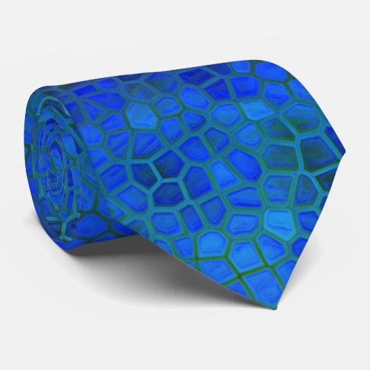 Cravate Dinosaure bleu caché (Roulé)