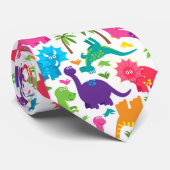 Cravate Dinosaure coloré adorable (Roulé)