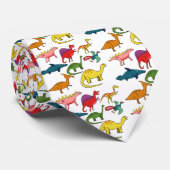 Cravate Dinosaures colorés (Roulé)