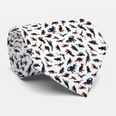 Cravate Dinosaures - Couleur sur blanc (Roulé)
