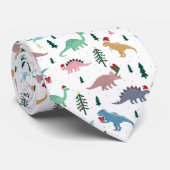 Cravate Dinosaures festifs Motif de Noël (Roulé)