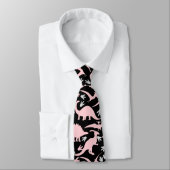 Cravate Dinosaures motif 05.P. BG noir (Attaché)