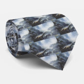 Cravate Dinosaures vintages, Barapasaurus avec nuages de t (Roulé)