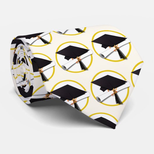 Cravate Diplôme et toque de graduation (Roulé)