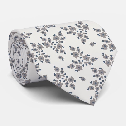 Cravate Ditsy Florals in Grey (Roulé)