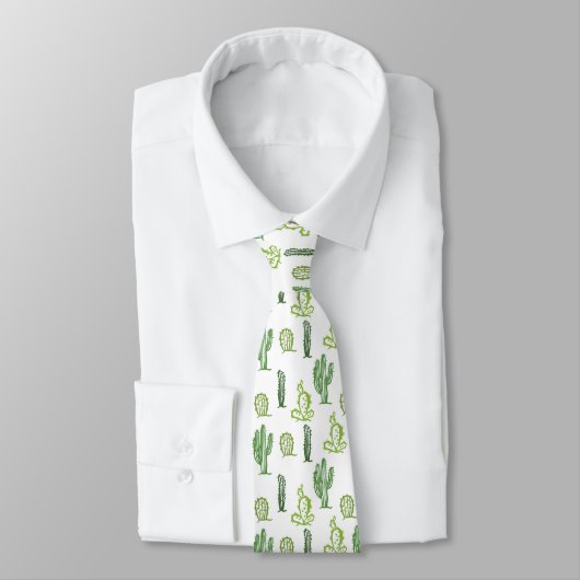 Cravate Divers cactus verts motif (Attaché)