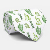 Cravate Divers cactus verts motif (Roulé)