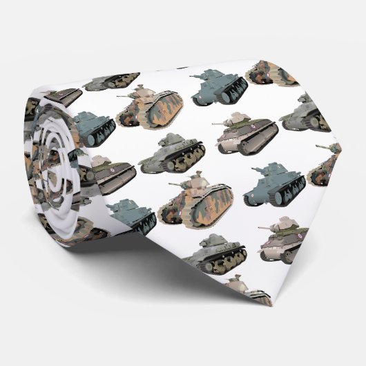 Cravate Divers chars 2ÈME GUERRE MONDIALE français (Roulé)