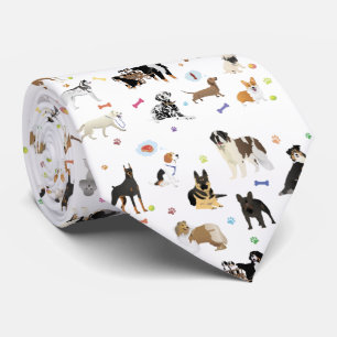 Cravate Divers Chiens Motif
