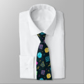 Cravate DnD NeckTie, Motif D20 Dice, Don Master Dungeon (Attaché)