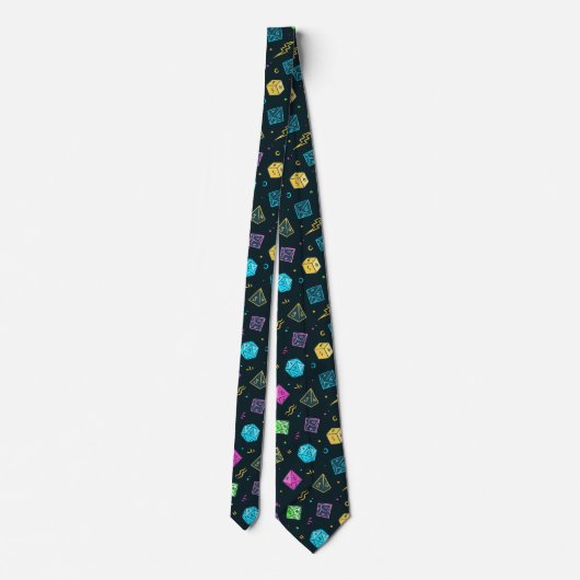 Cravate DnD NeckTie, Motif D20 Dice, Don Master Dungeon (Dos)