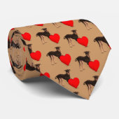 Cravate Doberman Pinscher Avec Coeur (Roulé)