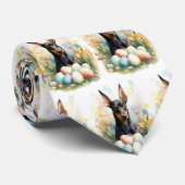 Cravate Dobermann avec des œufs de Pâques (Roulé)