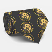 CRAVATE DOCTEUR ACUPUNCTURE DE FLEUR DU LOGO YIN YANG (Roulé)