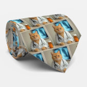 Cravate Doctor Ginger Cat With a Stethoscope (Roulé)