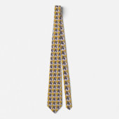Cravate Dog Cartoon on Yellow Custom Necktie (Devant)