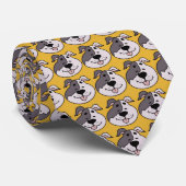 Cravate Dog Cartoon on Yellow Custom Necktie (Roulé)
