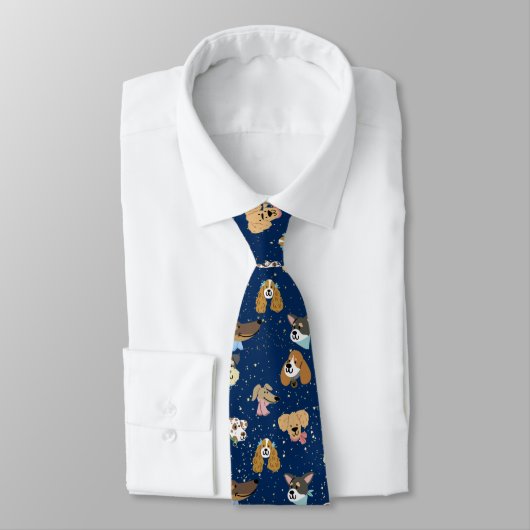 CRAVATE DOG LOVER BLUE NECK TIE (Attaché)