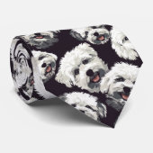 Cravate Dog Lover Canine Retro Custom Tie (Roulé)