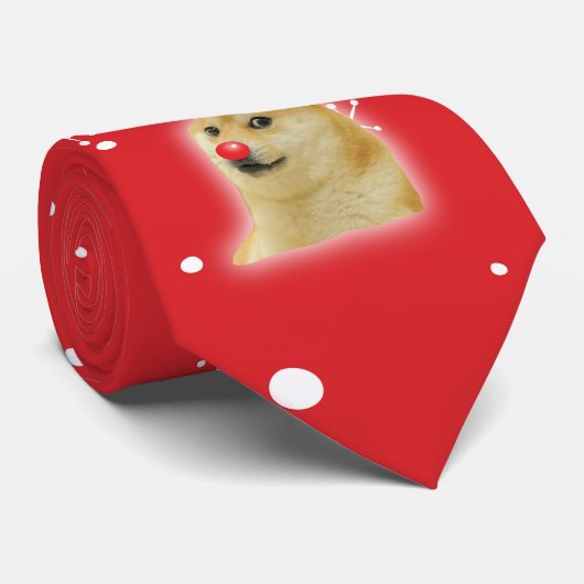 Cravate Doge Dogright Doggo Chien Carte de Mème de Noël ro (Roulé)