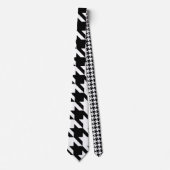 Cravate Dogtooth, motif Houndstooth en noir&blanc (Devant)