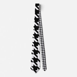 Cravate Dogtooth, motif Houndstooth en noir&blanc