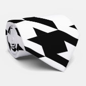 Cravate Dogtooth, motif Houndstooth en noir&blanc (Roulé)