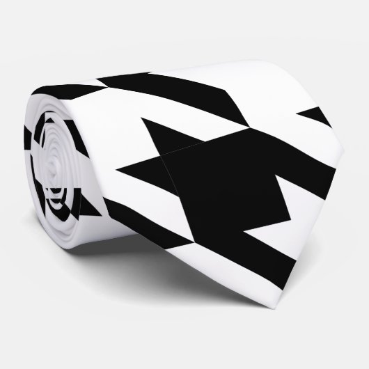 Cravate Dogtooth, motif Houndstooth en noir&blanc (Roulé)