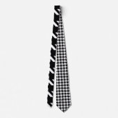 Cravate Dogtooth, motif Houndstooth en noir&blanc (Dos)