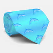 CRAVATE DOLPHIN AQUA BLEU (Roulé)