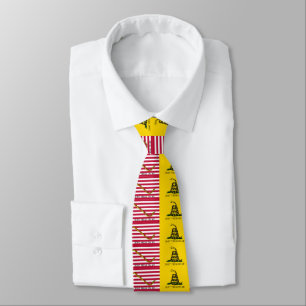 Cravate Dont Tread On Me - Drapeaux Jack Gadsden & Navy