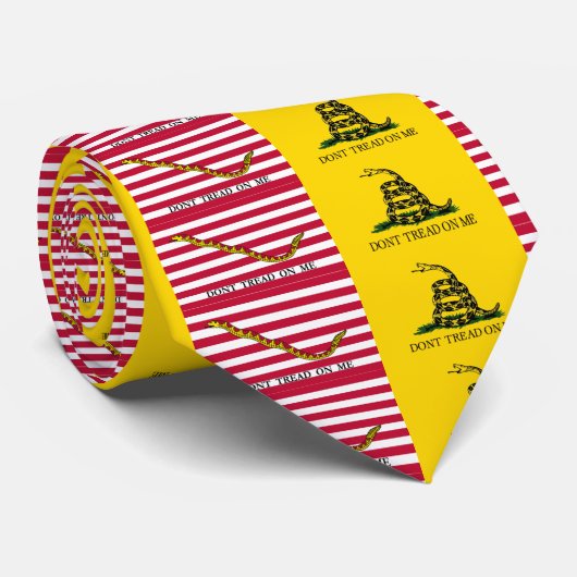 Cravate Dont Tread On Me - Drapeaux Jack Gadsden & Navy (Roulé)
