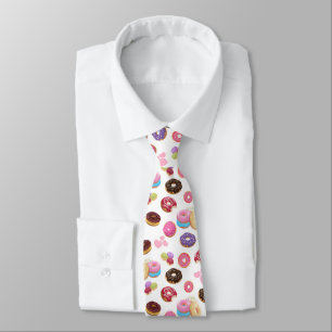 Cravate Donuts et Coeurs colorés et savoureux