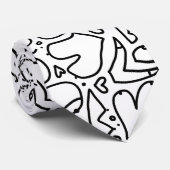 Cravate doodé noir et blanc (Roulé)