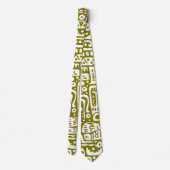 Cravate doodles vert olive et blanc 4 de 7 (Dos)