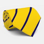 Cravate d'or avec les rayures bleues (Roulé)