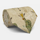 Cravate d'or de motif de girafes (Roulé)