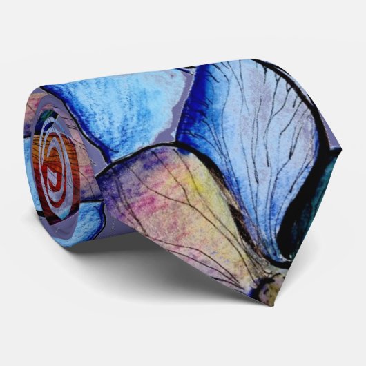 Cravate d'orchidée bleue d'art (Roulé)