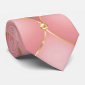 Cravate doré rose rose vif (Roulé)
