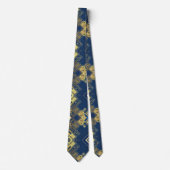 Cravate dorée et bleue Abstraite (Devant)