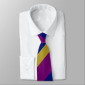 Cravate dorée violette et rayée bleue (Attaché)